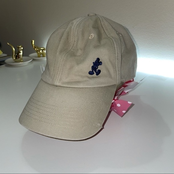 Walt Disney World Hat Mickey Mouse Embroidered Khaki Baseball Dad Cap Front Bill - Picture 1 of 5
